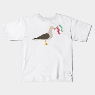 Seagull Holding Abrosexual Pride Flag Kids T-Shirt